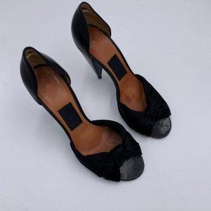 Lanvin Open Toe Black Heels.
